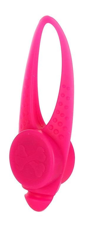 LED flashing light for leash or harness, silicone, 8 cm, pink, Kerbl