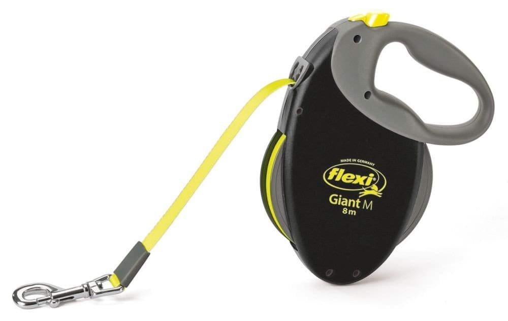 Flexi Giant leash for dog, tape, size M, 8 m, 25 kg, neon/yellow