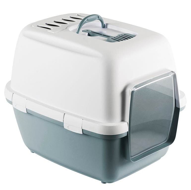 Hooded litter box Comfort, blue/white, Stefanplast