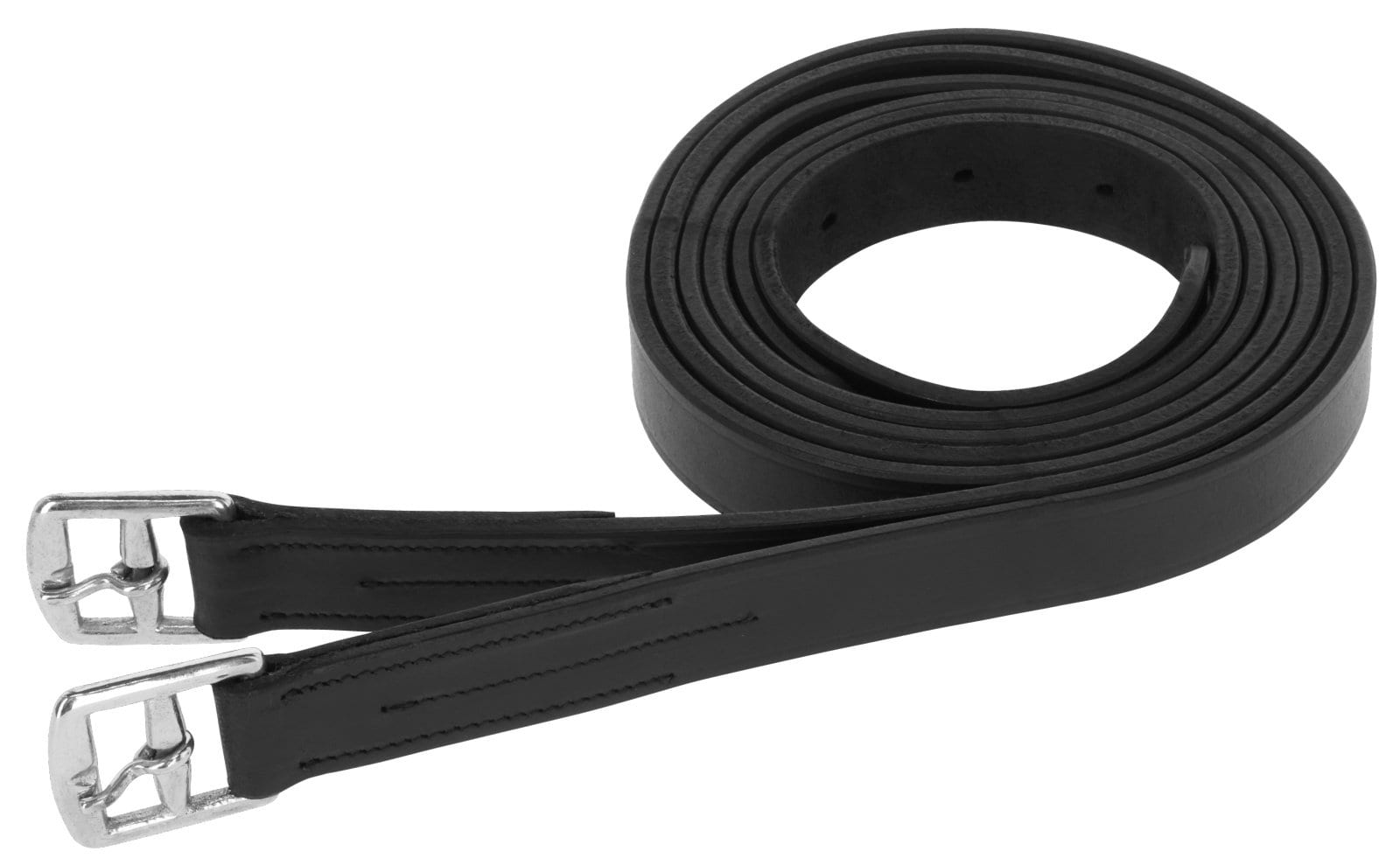 Stirrup belt leather, black 130 cm x 25 mm, in pairs