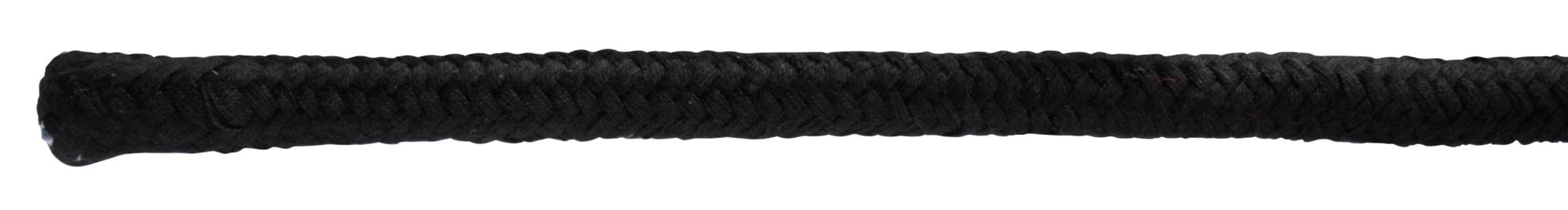 Lead rope cotton black 2 m, with panic snap