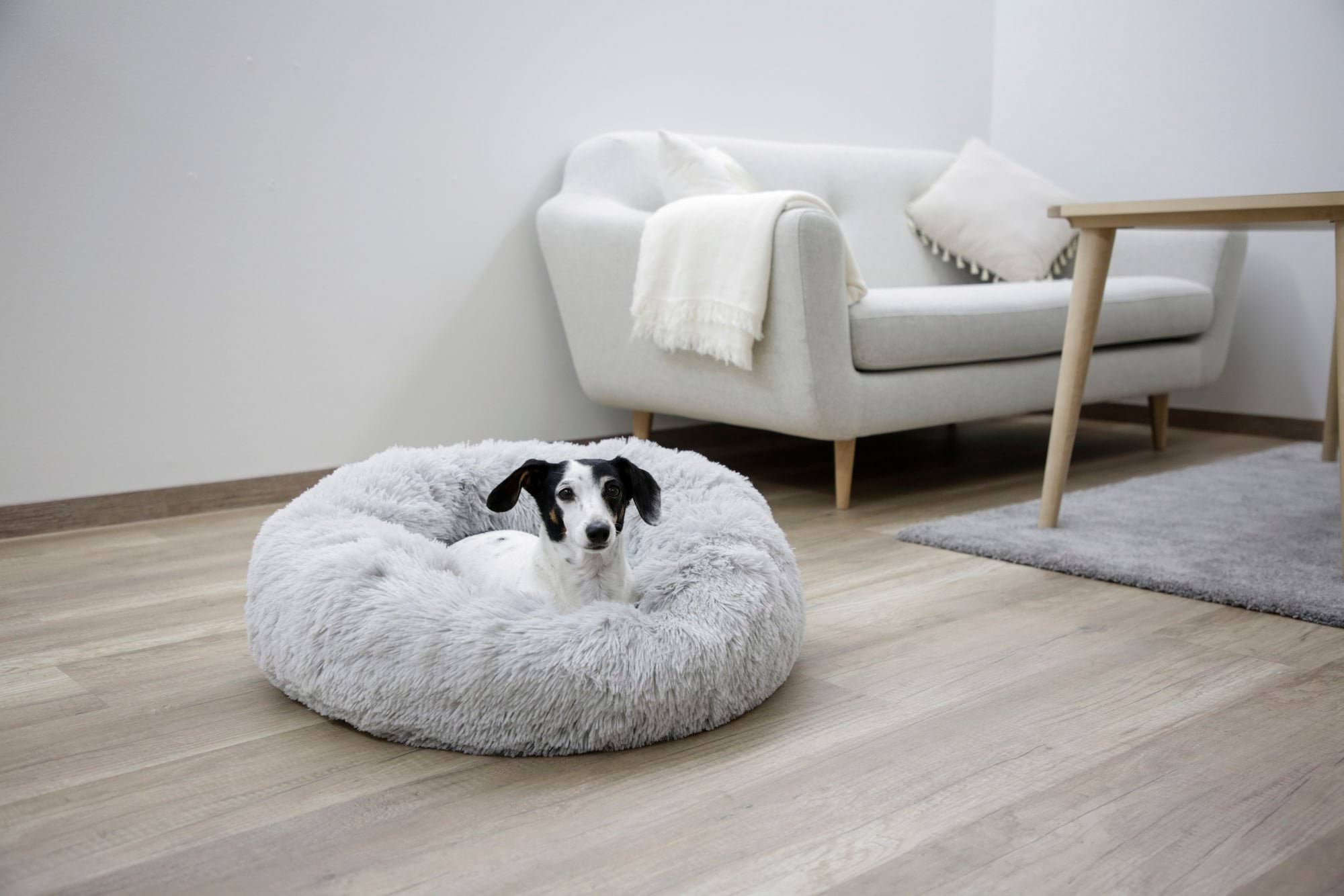 Snugly bed for dogs Fluffy, light grey, 18 cm x 60 cm, Kerbl