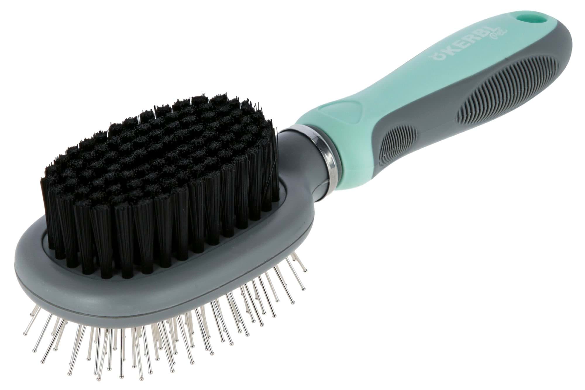 Brush with soft synthetic bristles and delicate metal teeth, 21 x 6 cm, Kerbl