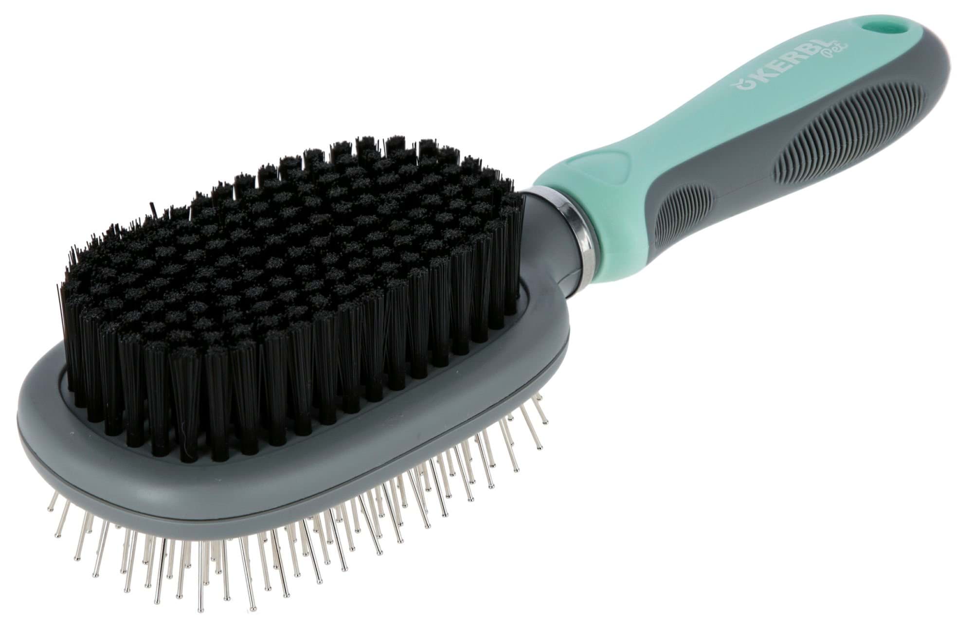 Brush with soft synthetic bristles and delicate metal teeth, 24 x 7 cm, Kerbl