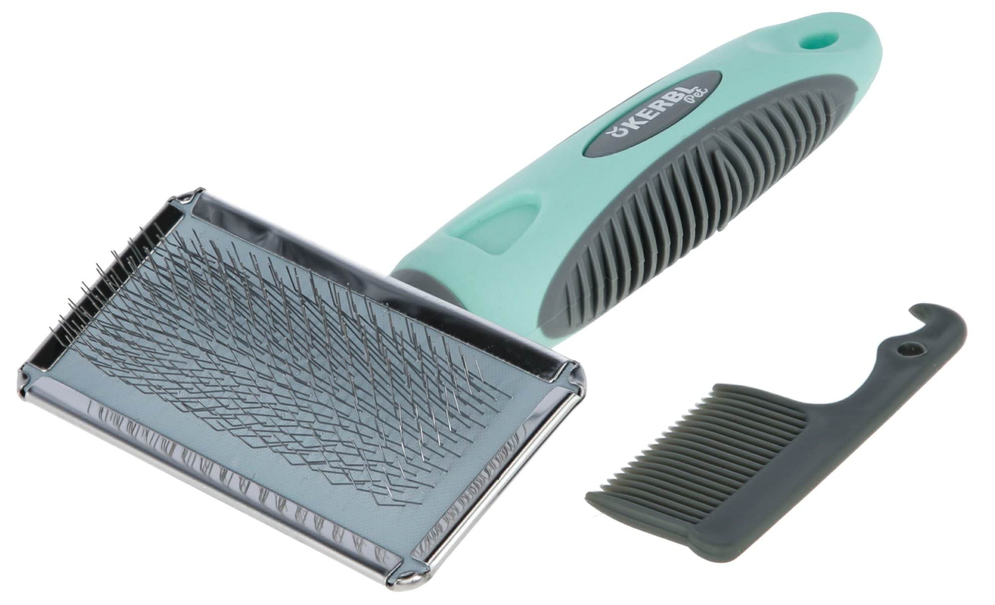 Brush with soft pins and comb for dogs, set, 16 x 9 cm, Kerbl