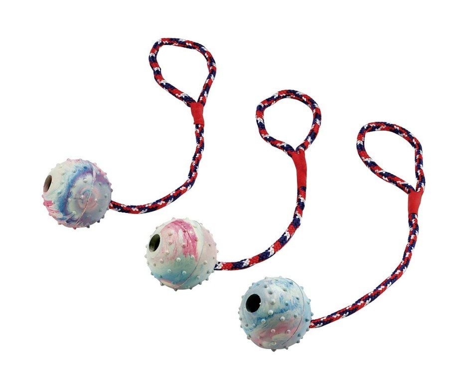 Dog toy, ball on a rope with bell, 30 x 6 cm, Kerbl