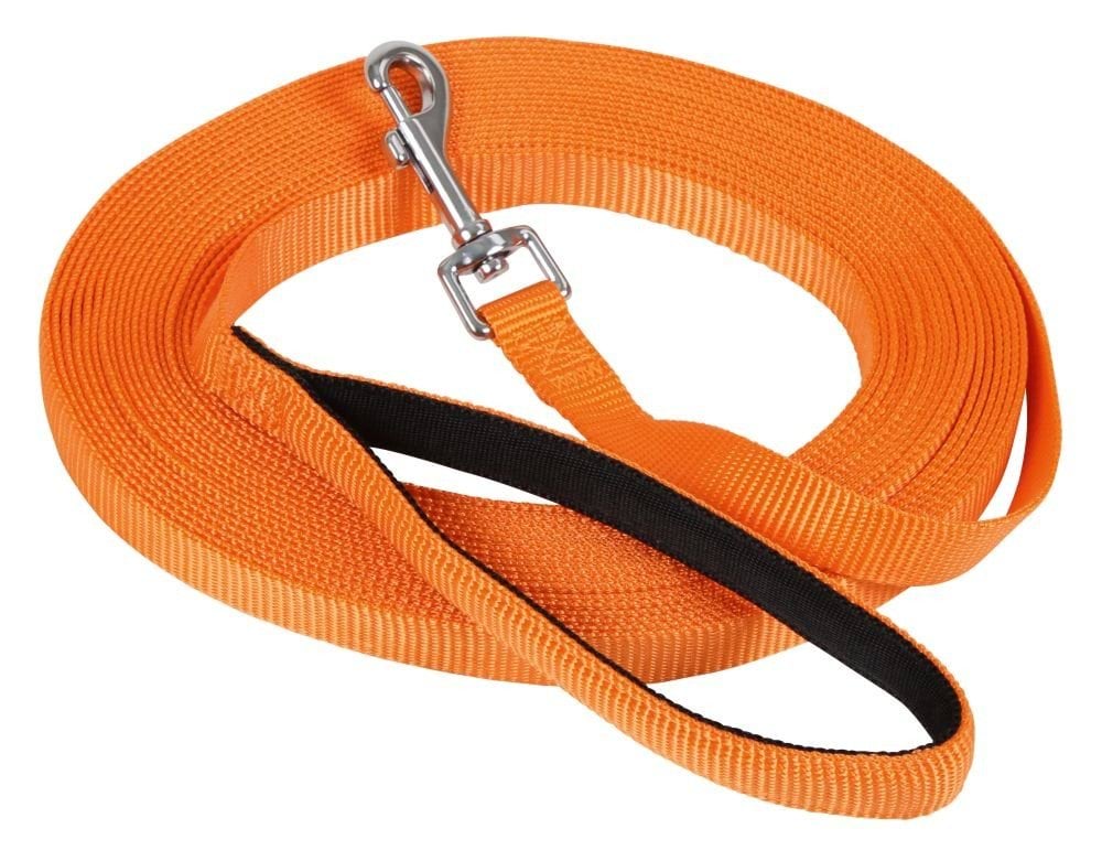 Dog training leash, 10m x 20mm, orange, Kerbl