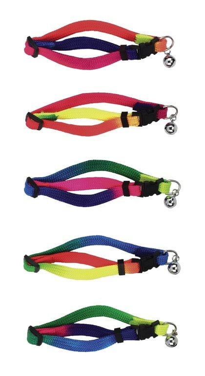 Cat collar with safety fastener Rainbow, 10 mm, Kerbl