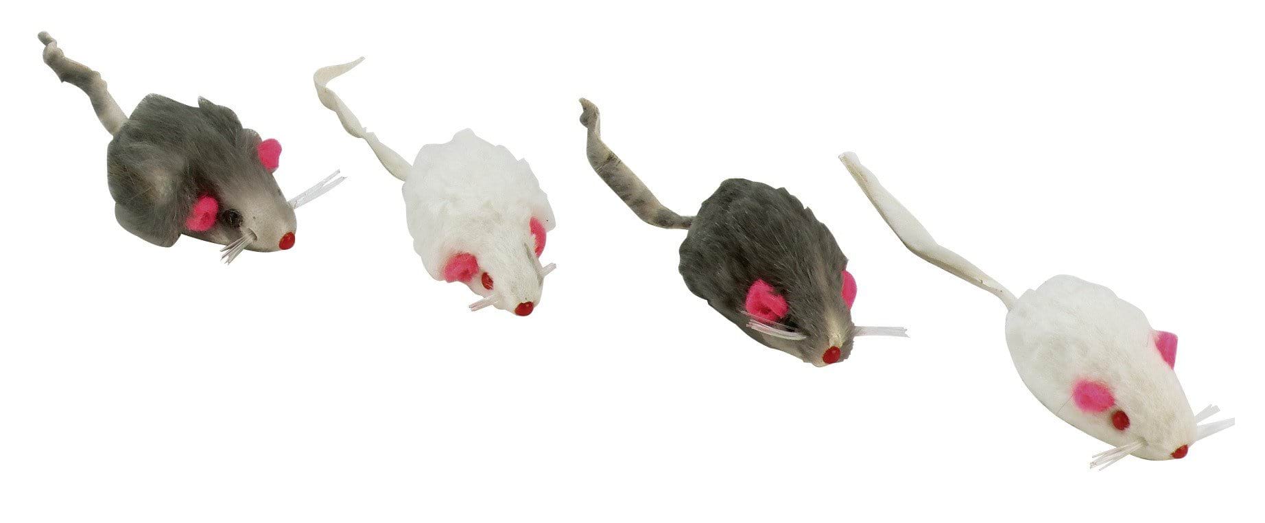 Cat toy, mouse, felt, 4 pcs, with a rattle, various colors, Kerbl