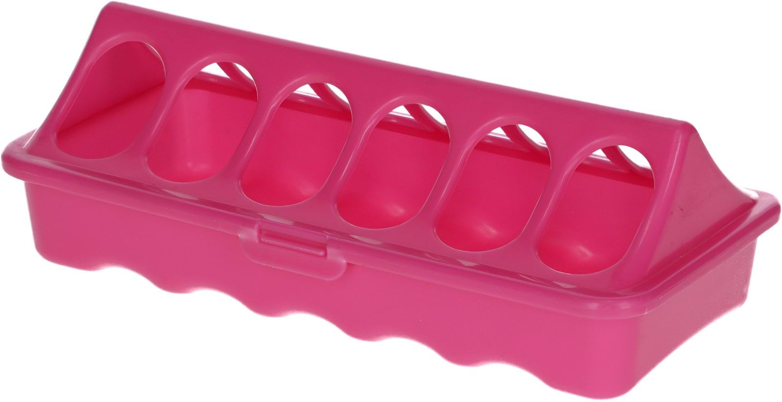 Feed trough f. chicks plastic pink, 9x20 cm