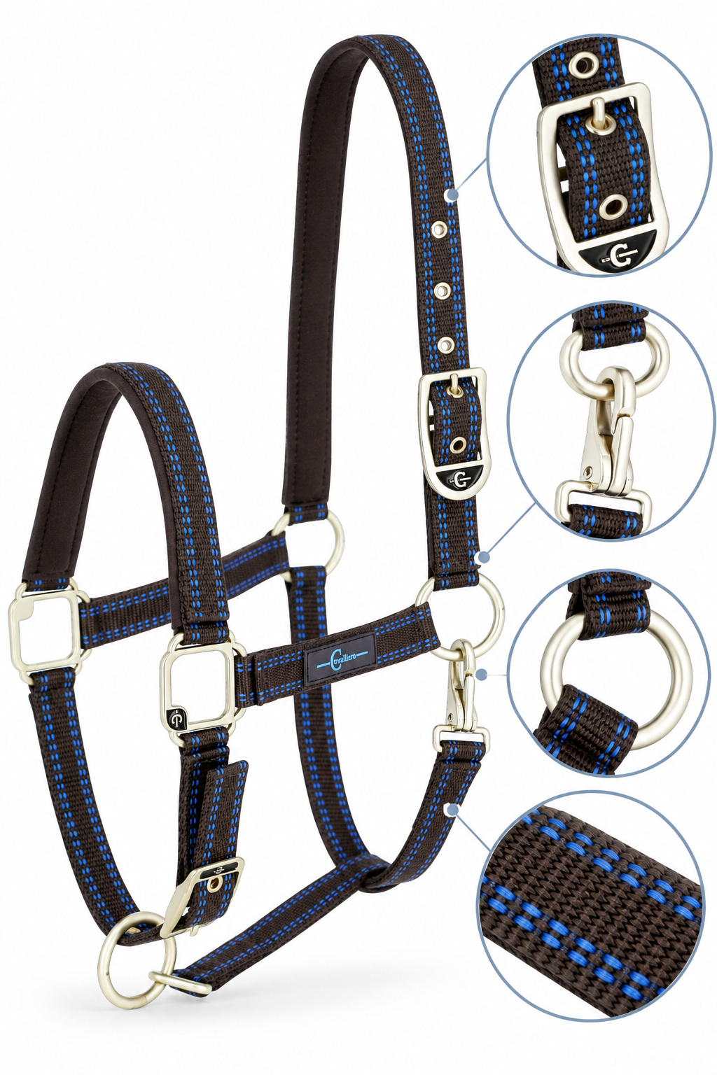 Kantar for horse Royal, black/fuchsia, Covalliero
