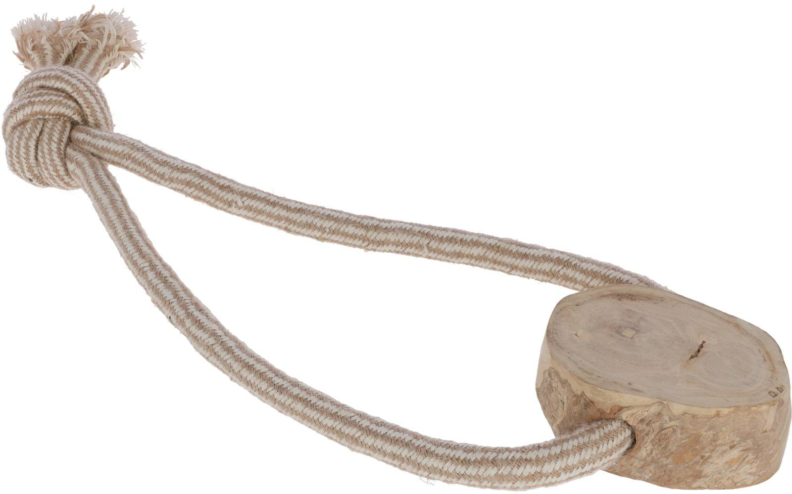Throwing Toy L, jute/cotton, with coffee wood, 45 cm