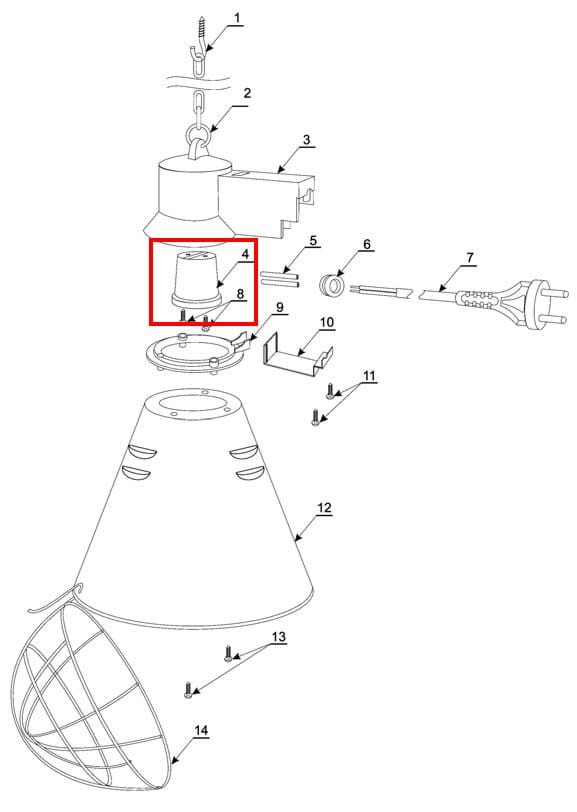 porcelain socket for infrared reflector