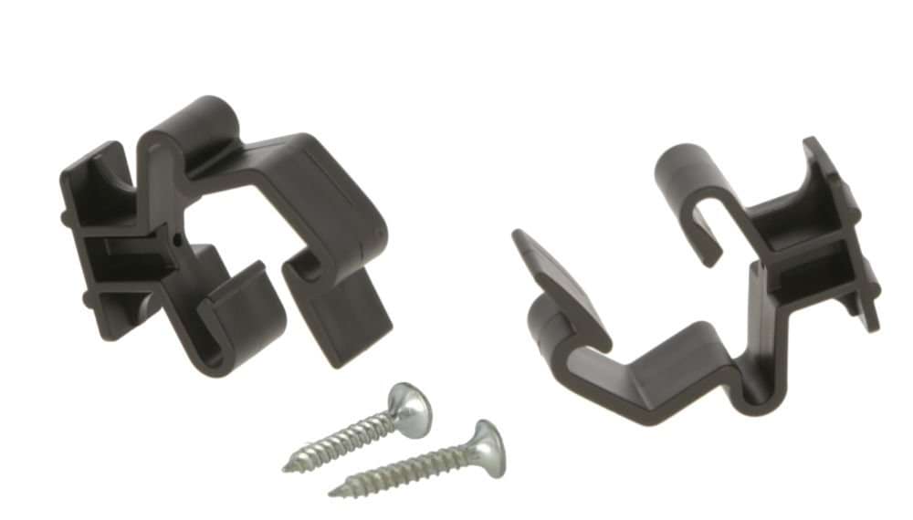 T-Post Univ. Clip Set, 2 Pce incl. screws, black