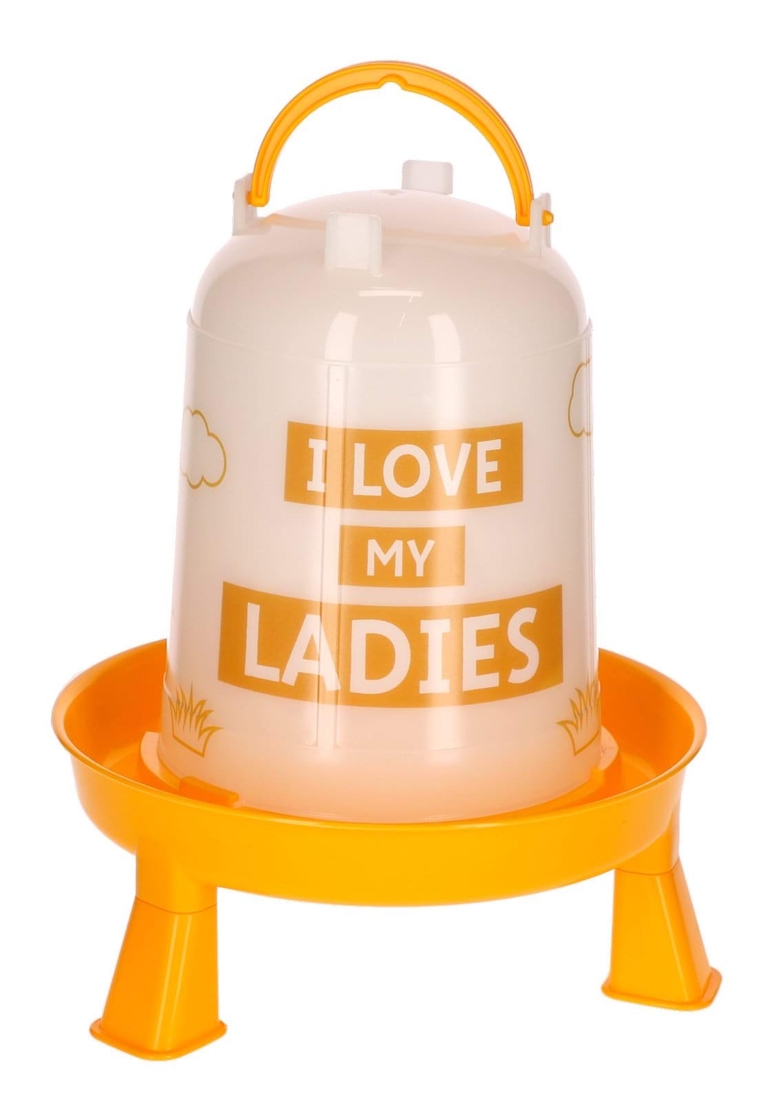 Plastic Drinker 3 L with Bases, orange with motif