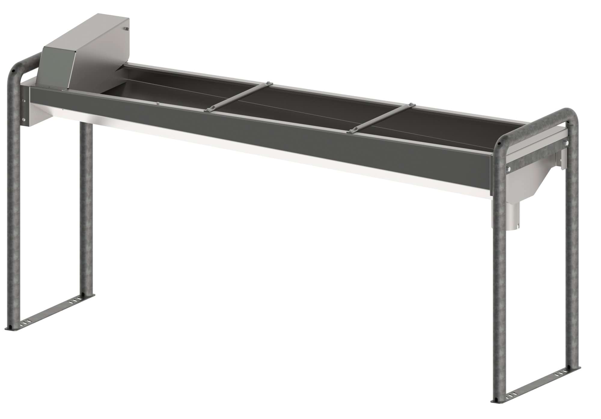 Rapid Drain Tray, Stain. Steel 190 cm with Floor Stand
