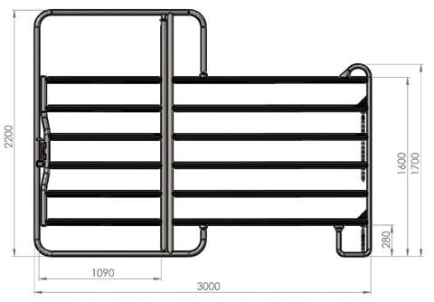 Panel fence elem. 3.0 m w.gate  (incl. chain lock)