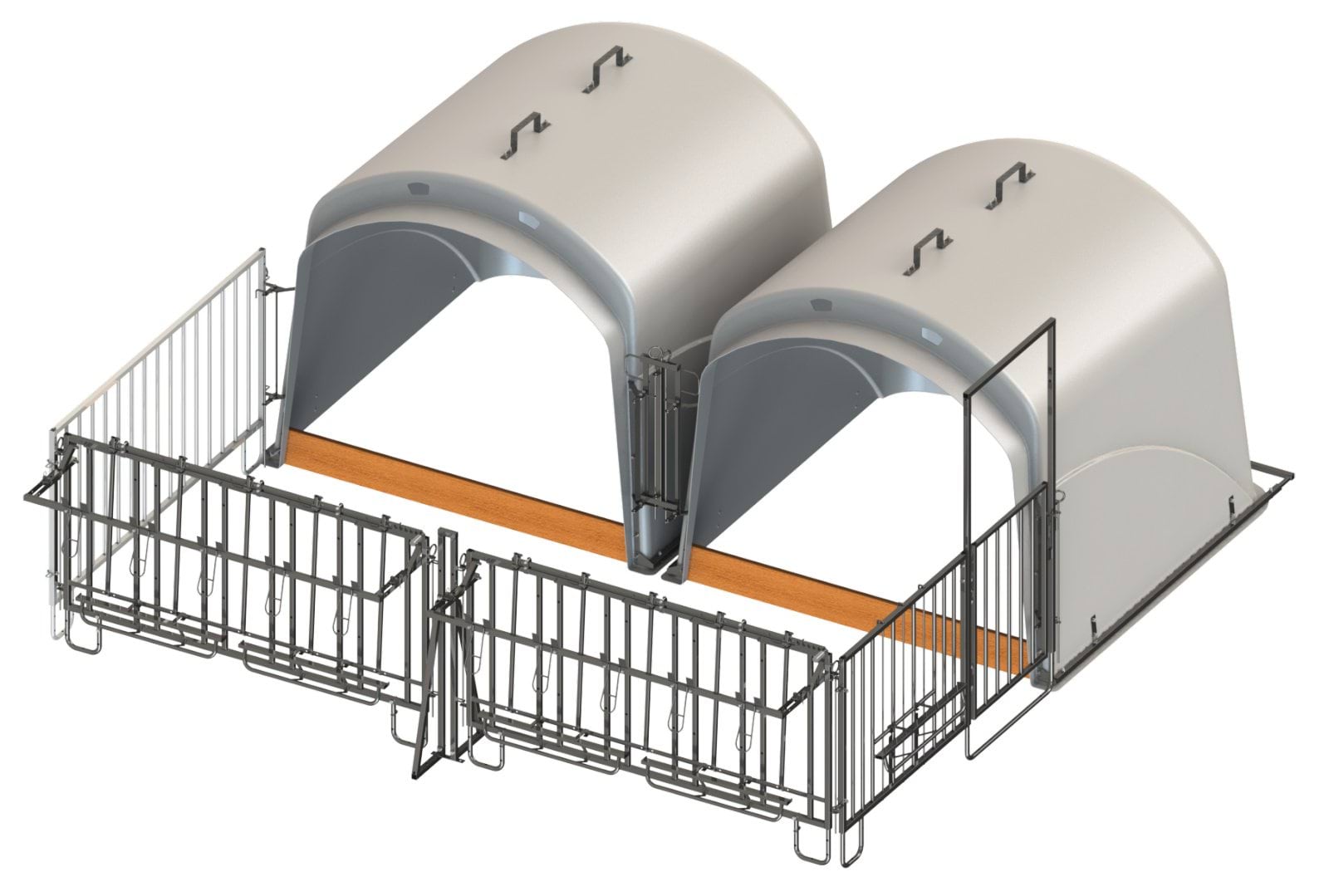 CalfHouse Premium XL, double Fence +Feed B./Trough Holder
