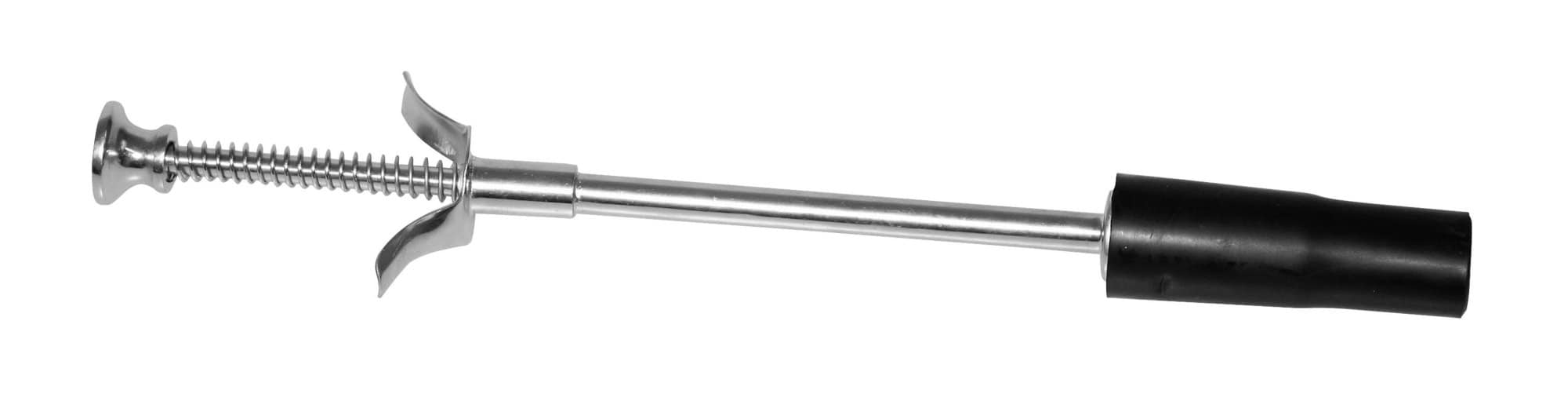 Balling gun with rubber head, metal, length: 30 cm