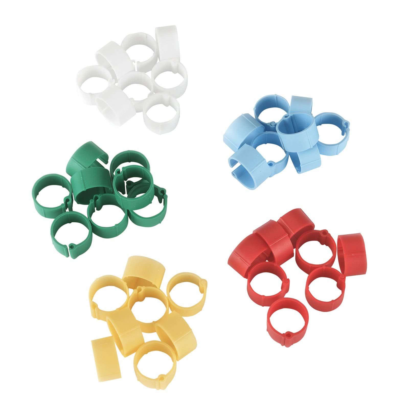 Plastic clips, Ø 8 mm, mixed colours, 5 x 20 pcs