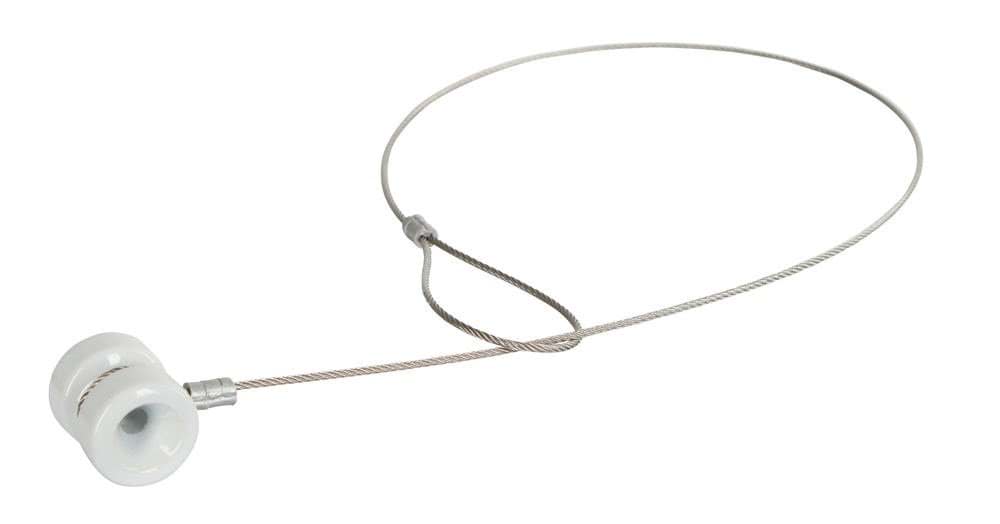 Porcelain insulator incl. wire rope with eye, set of 3