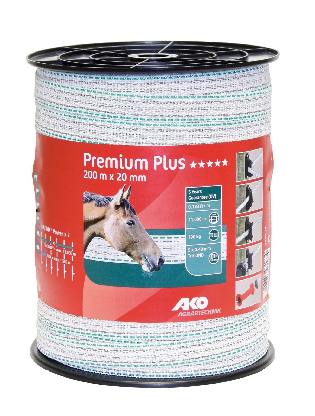 Tape Premium Plus 200 m 20 mm, white/green, 5 x 0,40 TriC