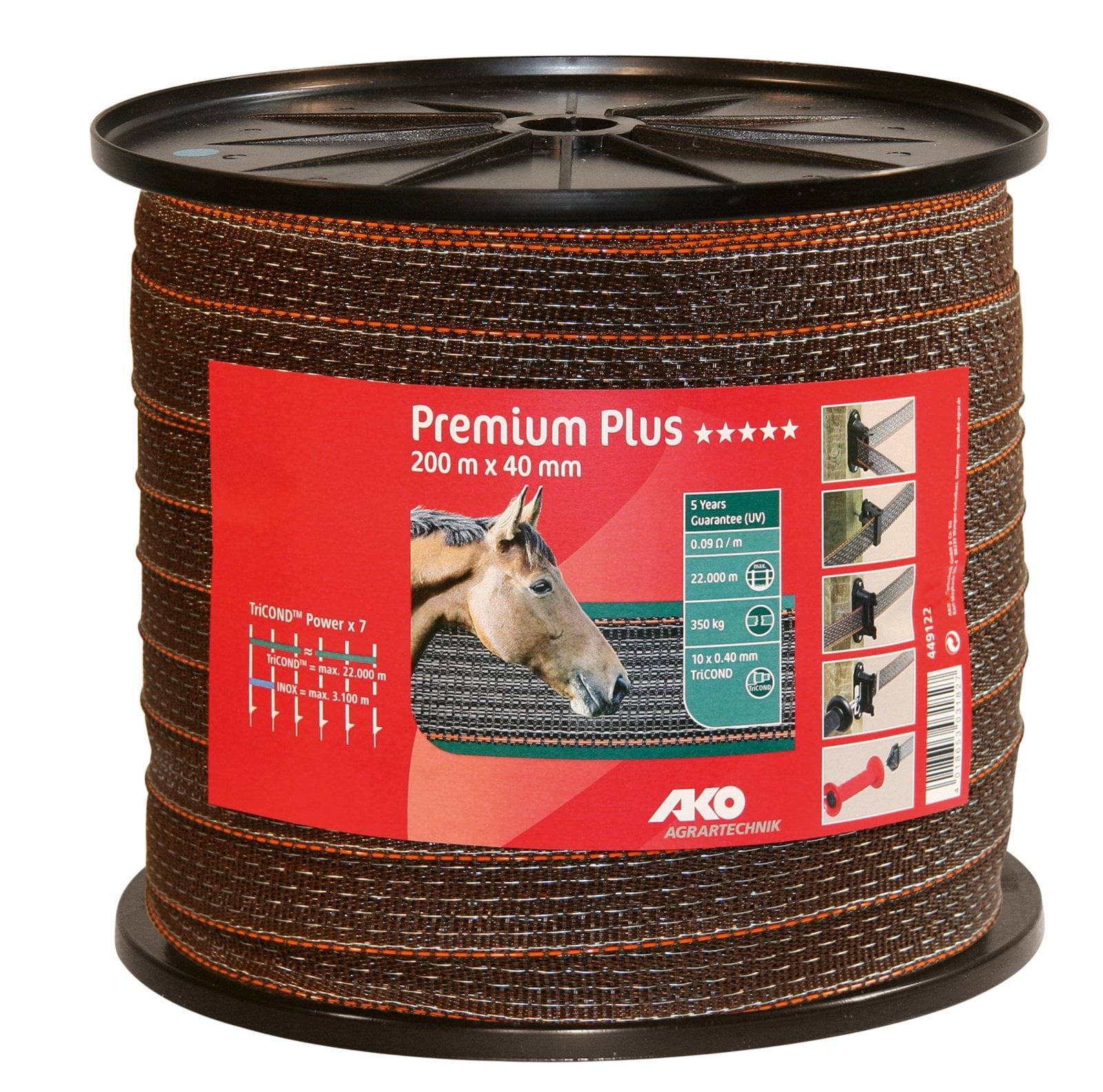 Tape Premium Plus 200 m 40 mm, brown/orange, 10 x 0,40 TriC