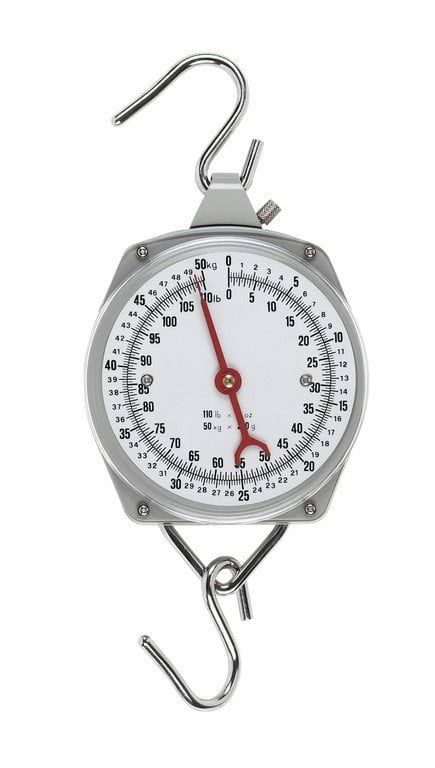Suspended dial balance 50 kg, graduated in steps of 200 g