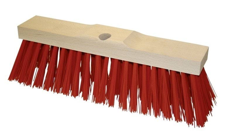 Street broom 35 cm, red