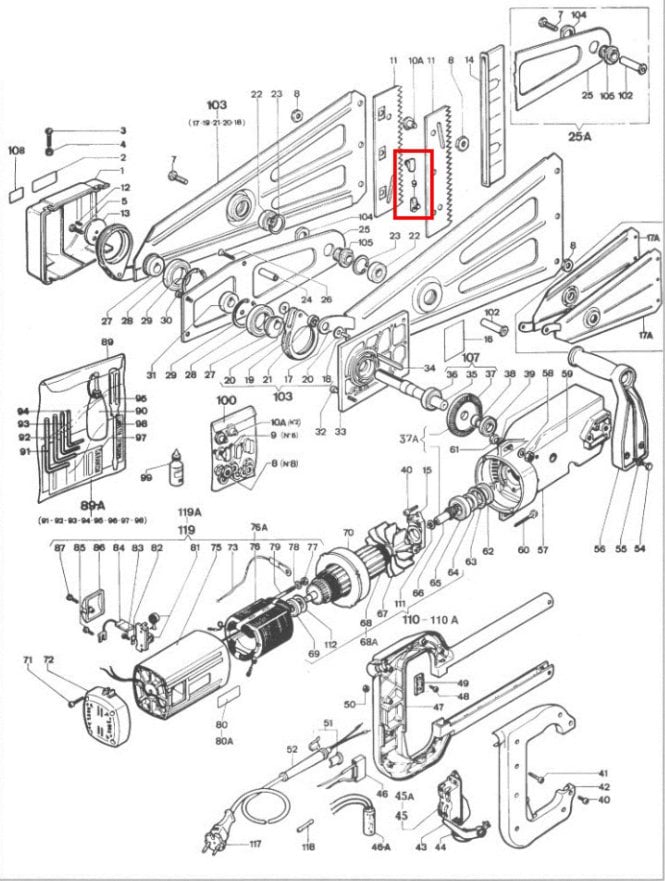 Mounting screws with a rectangular head for a saw, Kerbl
