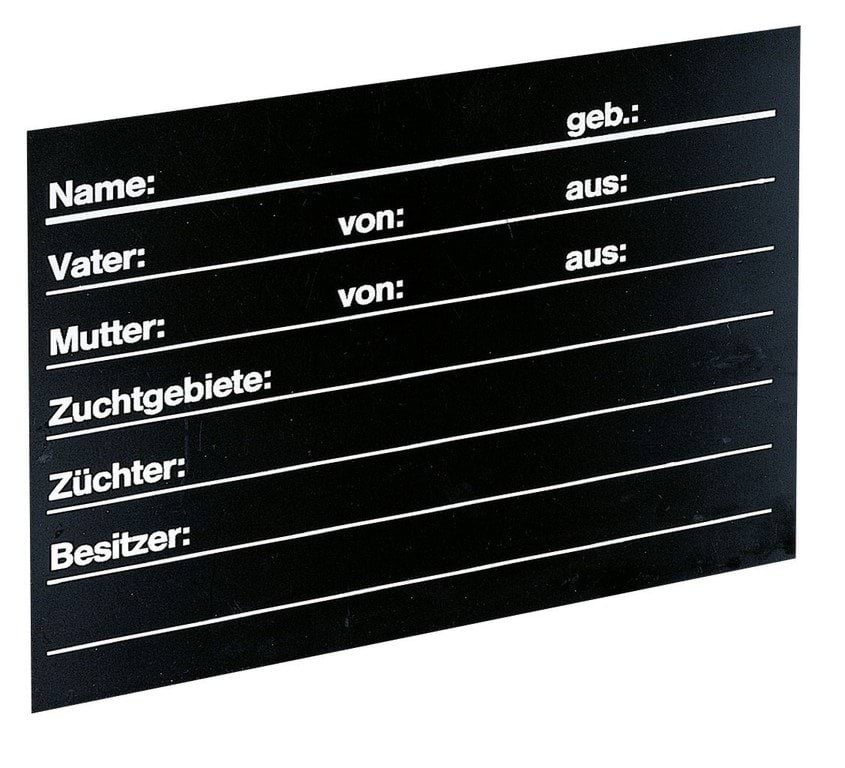 Stable blackboard, black, for horses, 30 x 20 cm