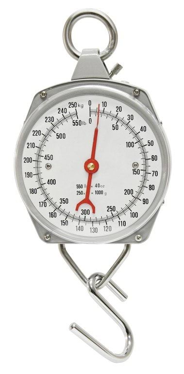Suspended dial balance 250 kg, graduated in steps of 1 kg