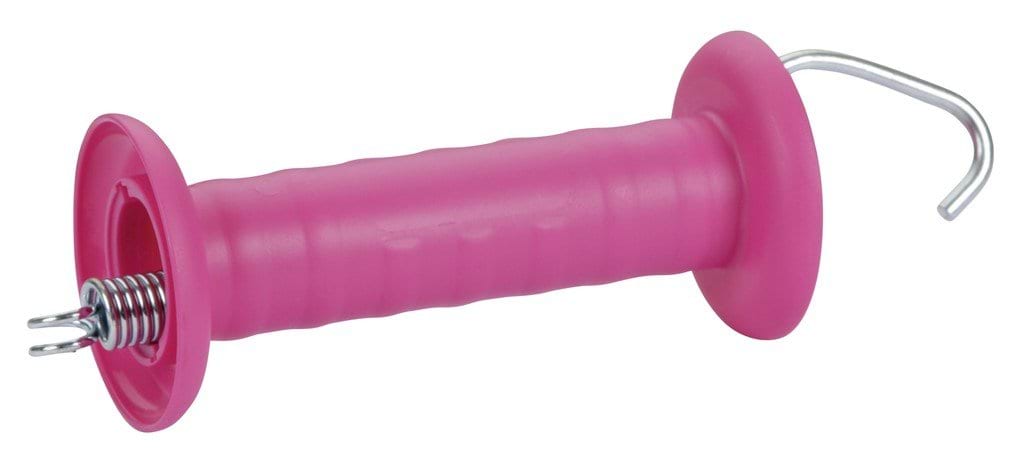 Gate handle pink, with hook, galvanized