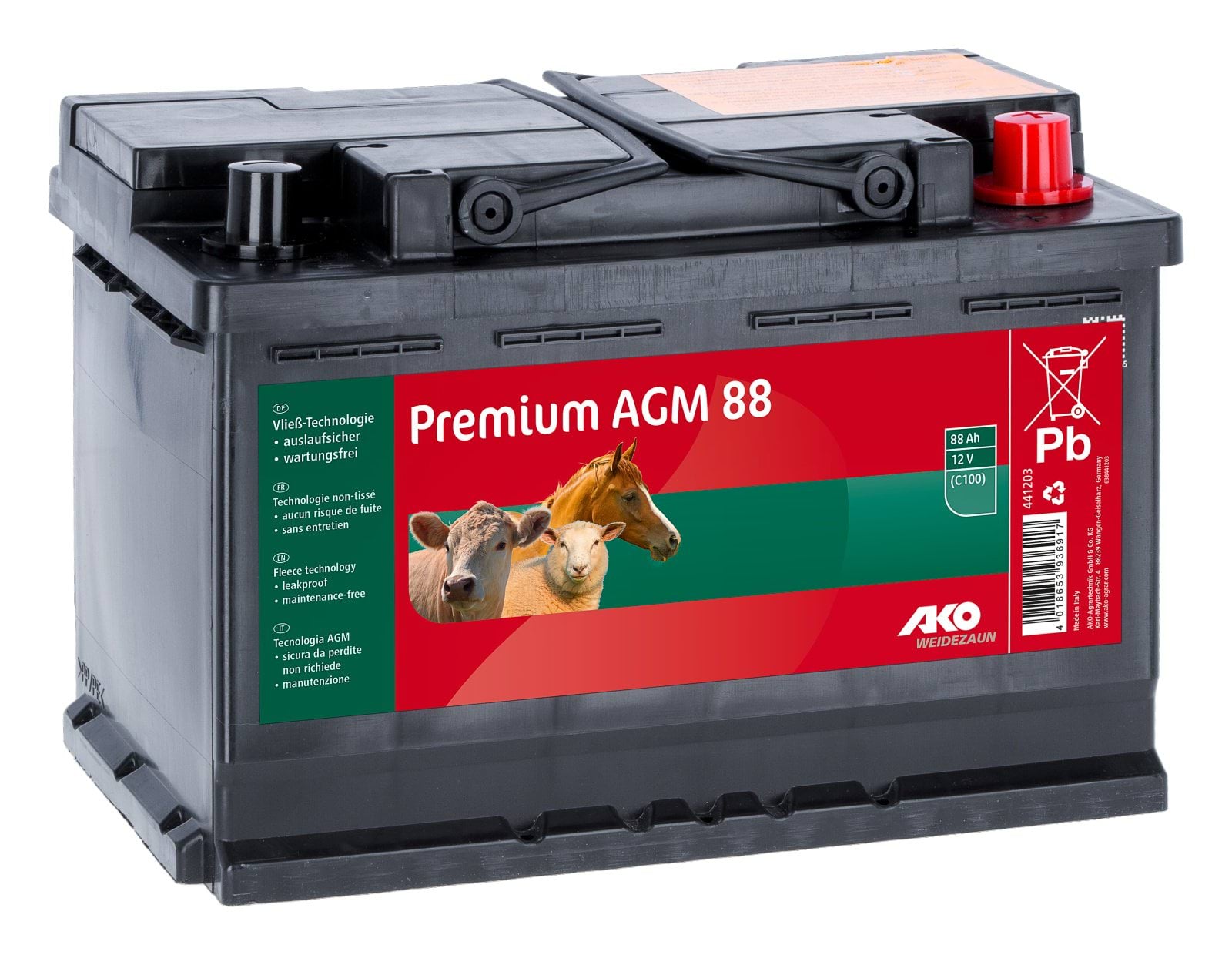 AKO Premium AGM battery 88AH C100