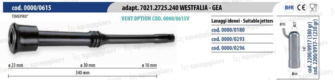 Teat cup liner Spaggiari Westfalia 7021.2725.240, 4pcs.