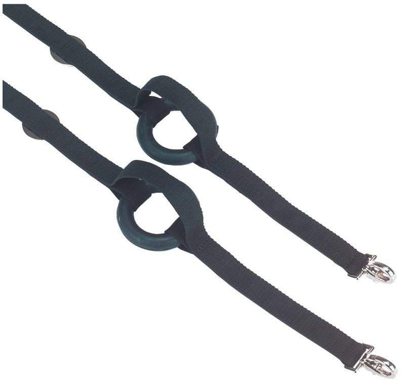 Side reins, black in pairs