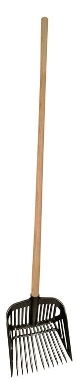 Stable and litter fork  with ash handle, plastic