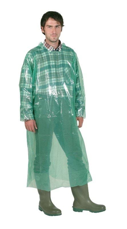 Dispos. Coat PE, 20 pc, green, non-sterile