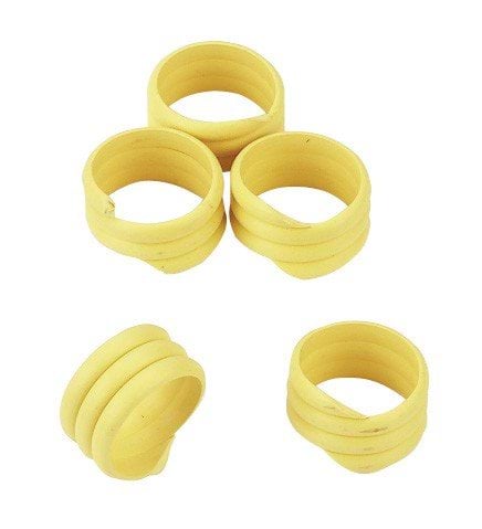 Spiral leg bands, Ø 16 mm, yellow, 20 pcs/pack