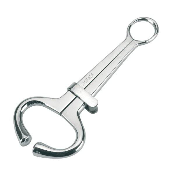 Bull holder HARMS 19 cm, slide adjuster, stainless steel
