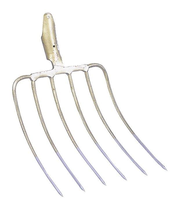 Ensilage fork, 6 tines,  35 x 29 cm, without handle
