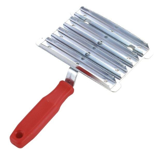 Currycomb metal, 9,5 x 14,5 cm, finely toothed