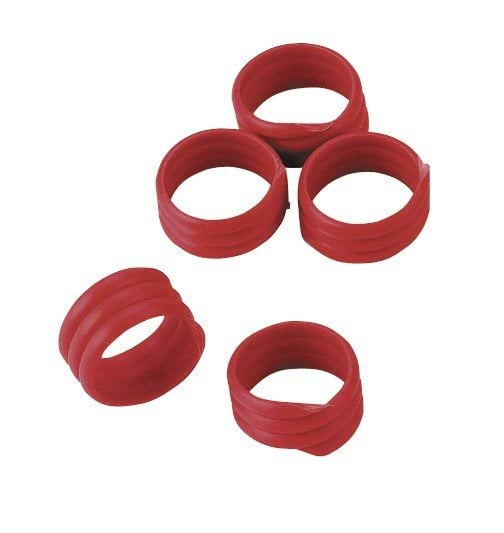 Spiral leg bands, Ø 16 mm, red, 20 pcs/pack