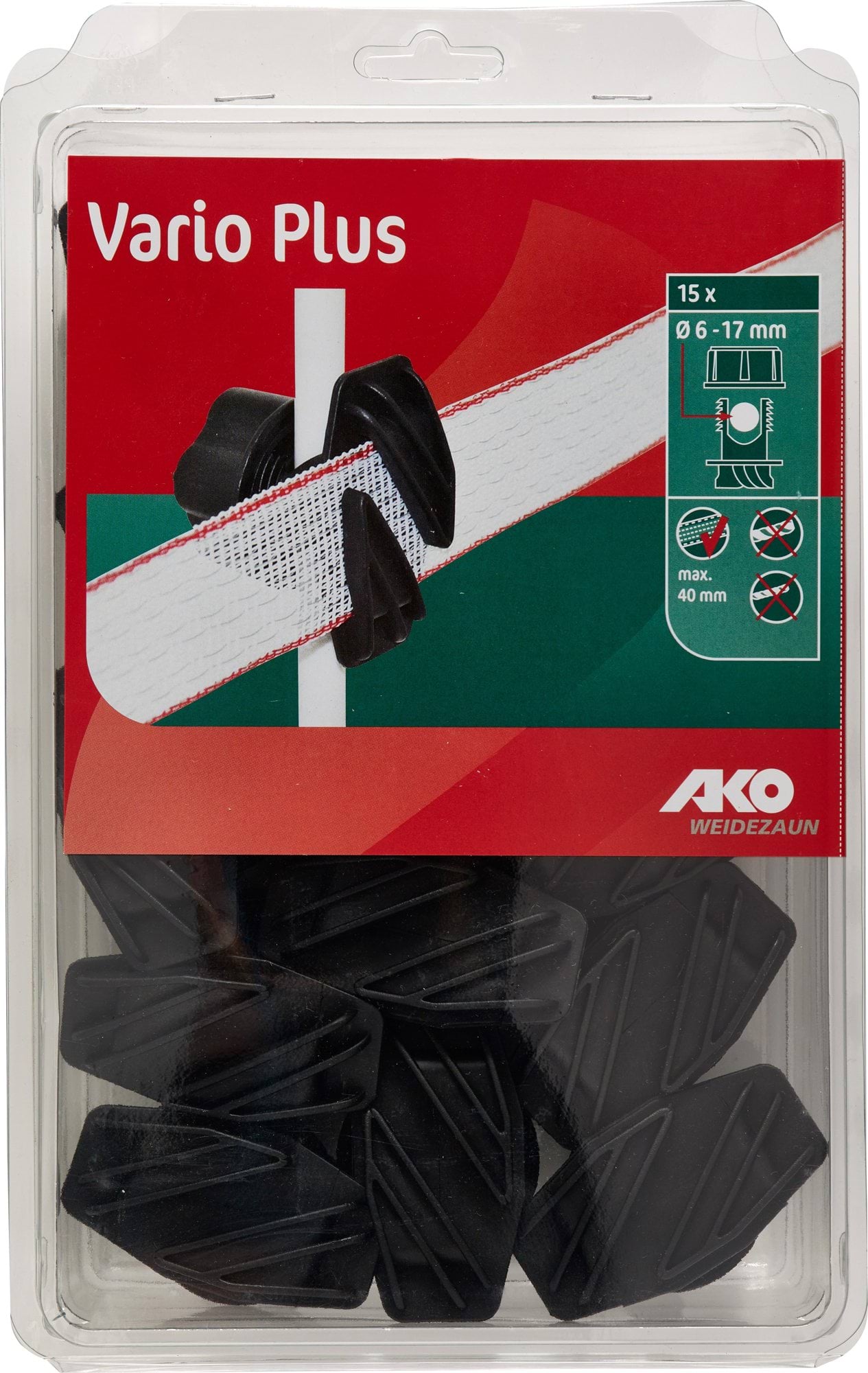 Screw insulator Vario Plus for tapes up to 40 mm, 15 pcs