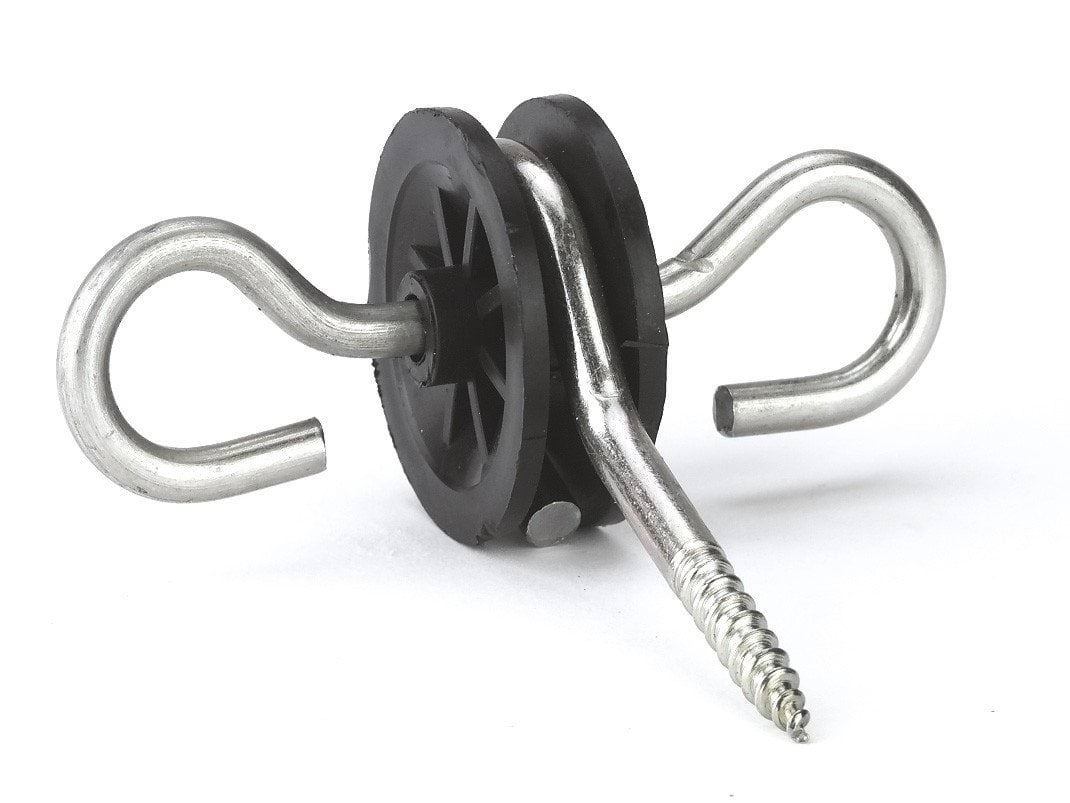 Gate handle insulator, galvanized, 2 hooks, 6 pcs/bl.