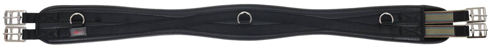 Curved saddle girth, PU,  black, 130 cm
