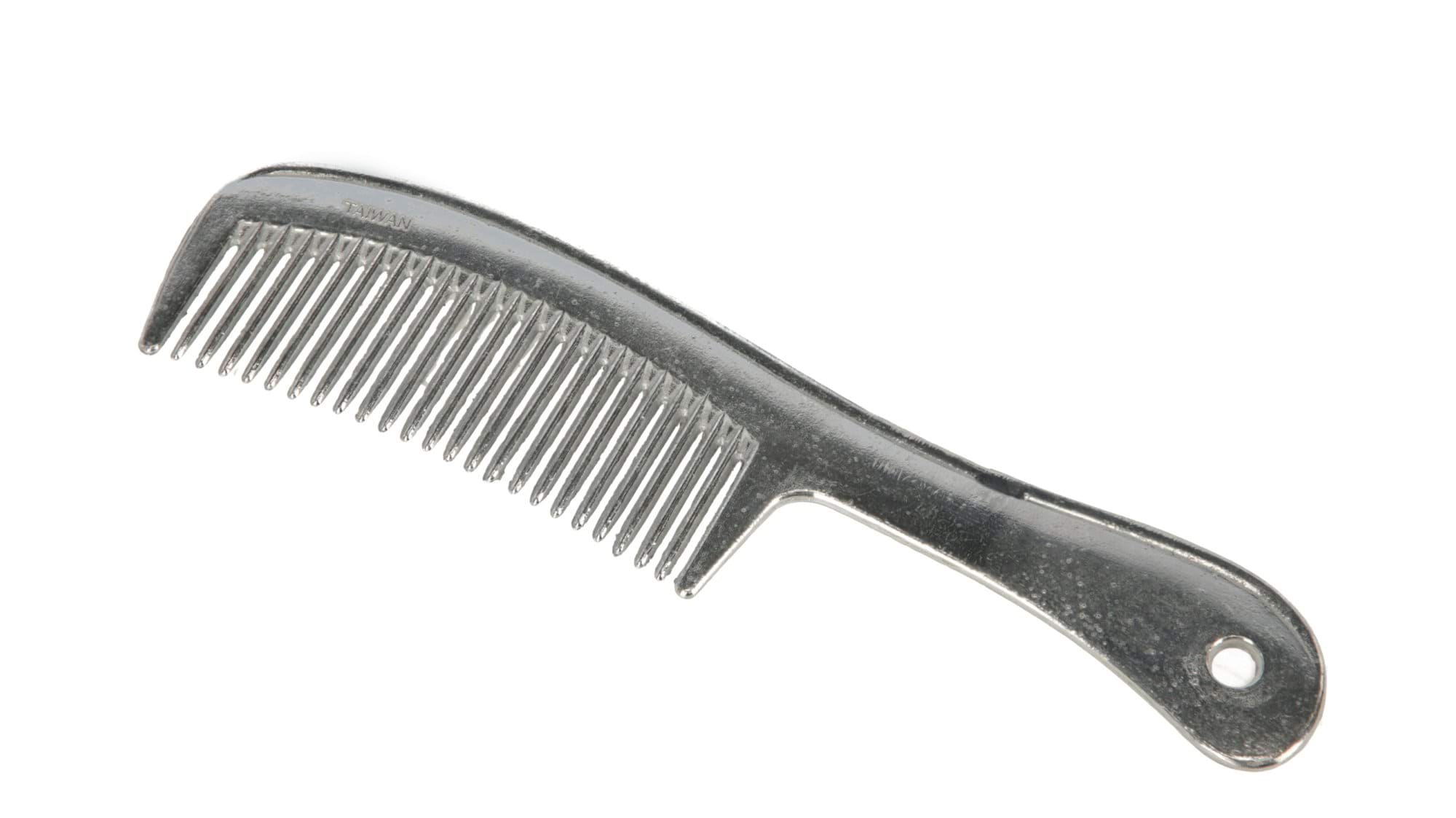 Mane comb, aluminium, 20 cm, with handle