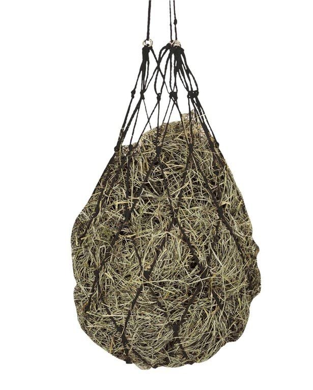 Hay net black, with rings mesh size: 10 x 10 cm