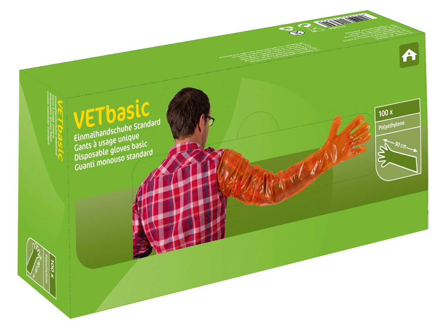 Disposable gloves VETbasic orange, 100 pcs/box