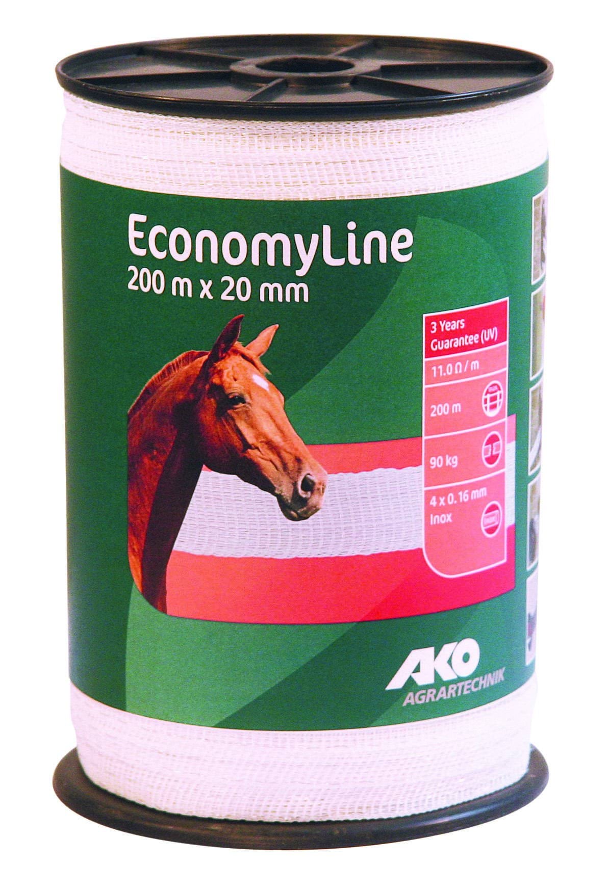 Tape EconomyLine 200 m,  20 mm, white, 4 x 0,16 mm